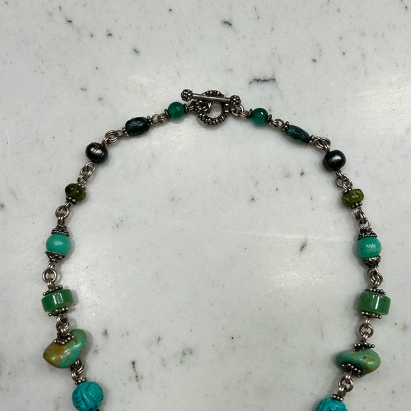 Stephen Dweck One of a Kind Turquoise Jade Peridot Pearl Necklace - Picture 3 of 7